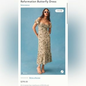 Anthropology Reformation Butterfly Dress, size 4.